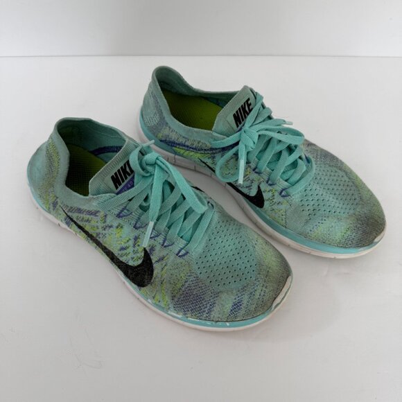 NIKE Aqua & Multicolor Flyknit 4.0 Running Shoes - Picture 6 of 9